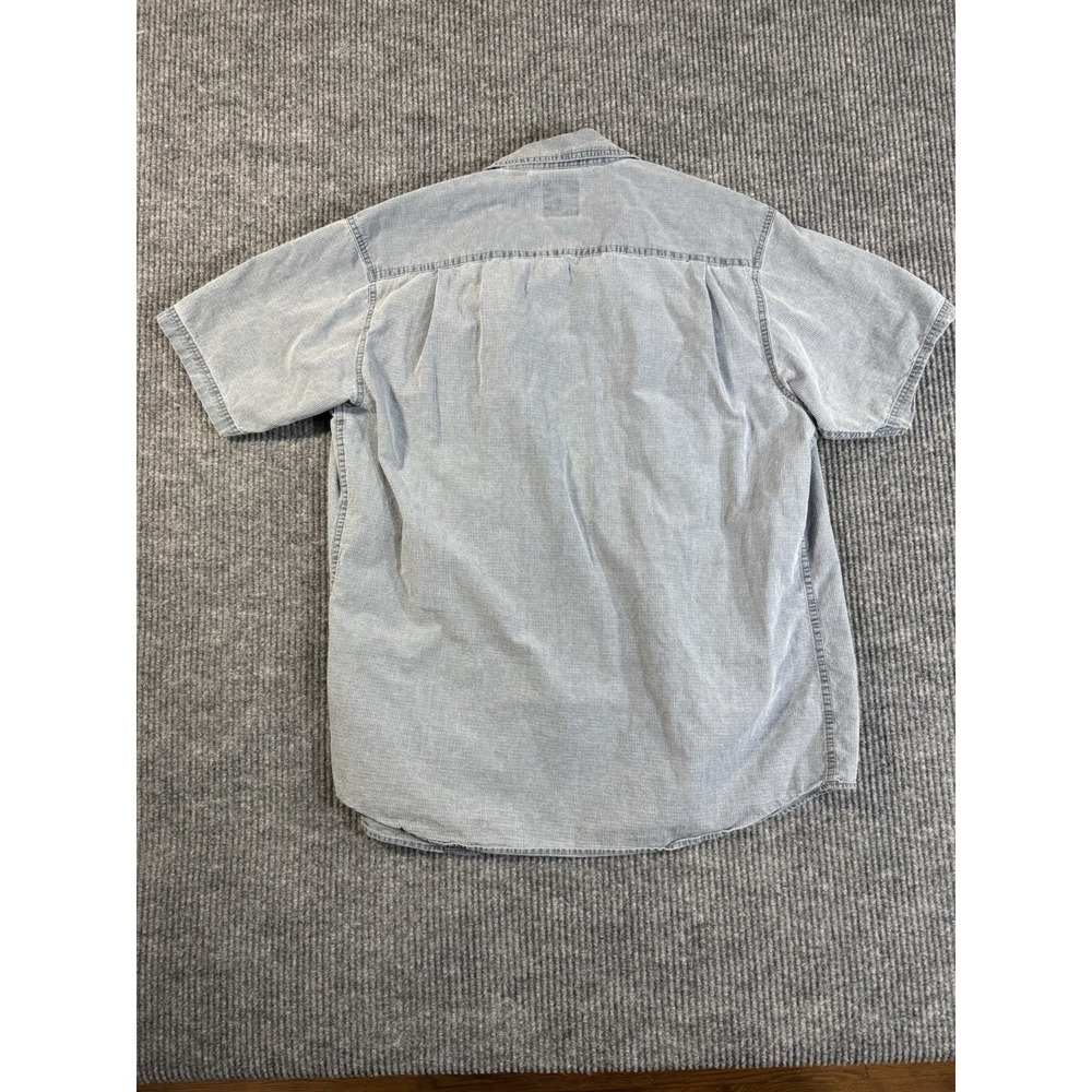 RedHead Men's Gray Chambray Short Sleeve Button-Up Cotton Shirt Fish L - Picture 6 of 8